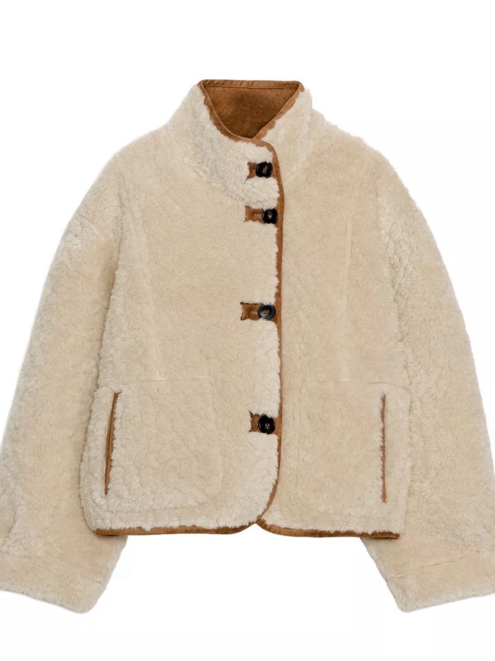 Zara Cream/Tan Suede Double Faced Jacket